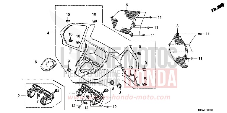 TABLEAU DES COMPTEURS de Gold Wing HEAVY GRAY METALLIC-U (NH194B) de 2016